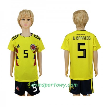 Koszulka Kolumbia W.Barrios 5 Dziecięcy Domowe Koszulki Piłkarskie Mistrzostwa Świata 2018